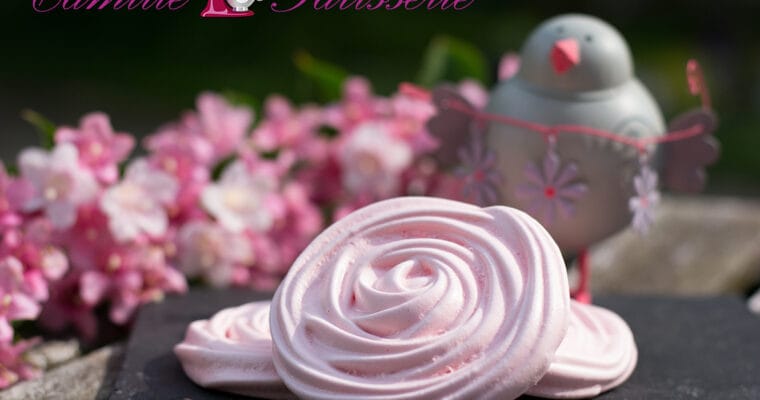 Meringues rose de la fête des mères
