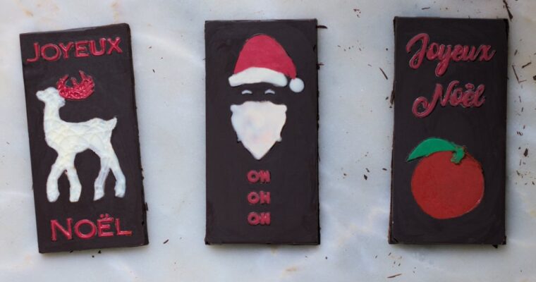Tablettes en chocolat décorées